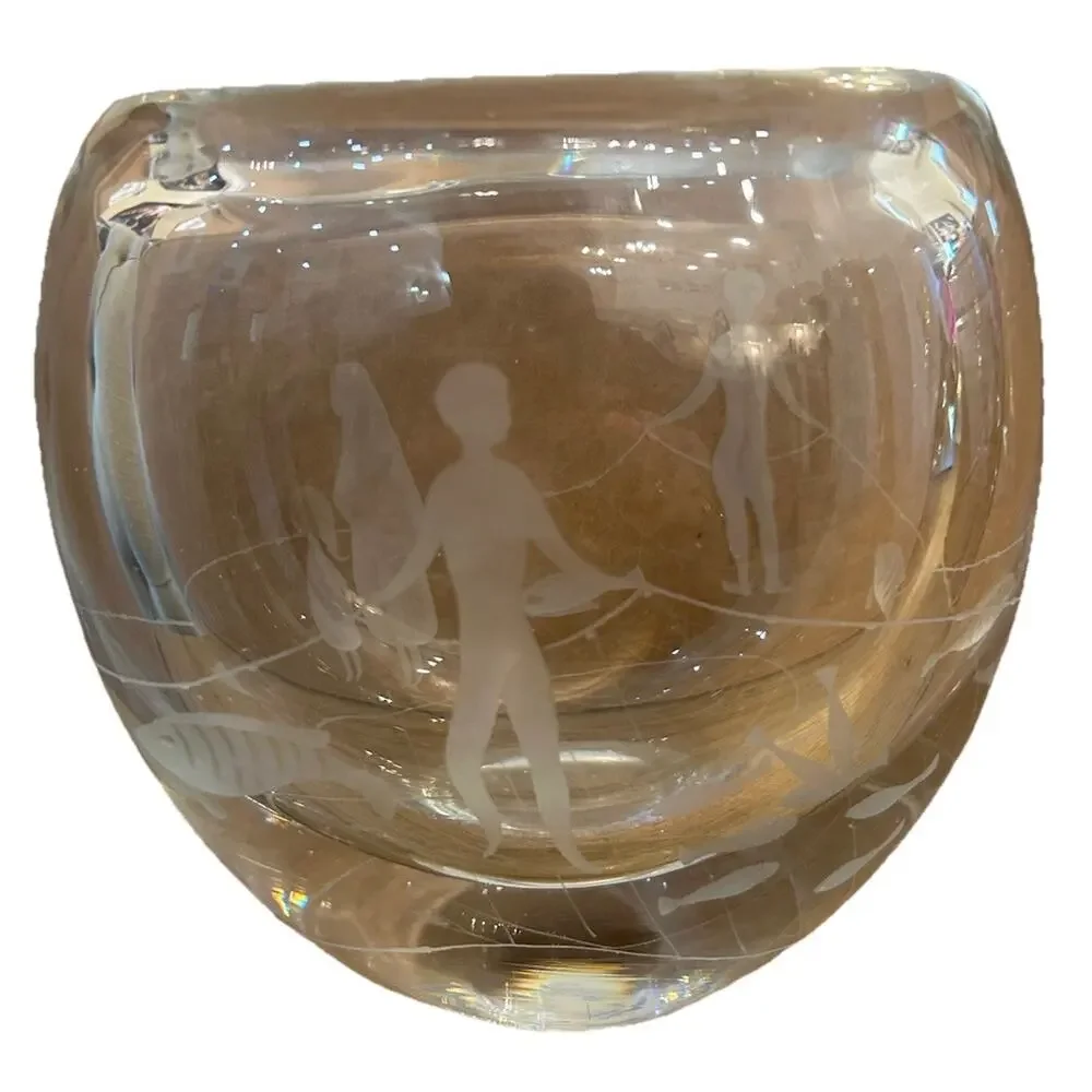 Vtg Signed Ernest Gordon 2033 ‘53 Art Glass 6